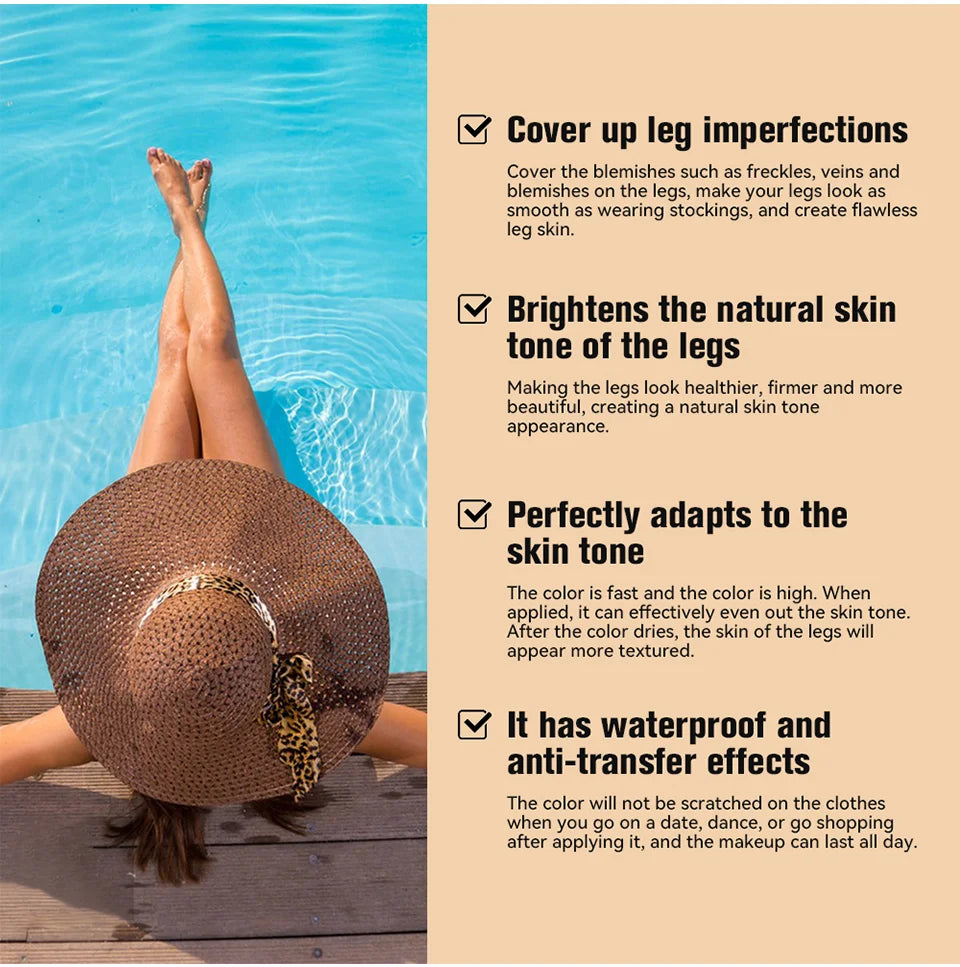 100ml Leg Makeup Long-lasting Waterproof And Anti-Transfer Concealer Even Skin Tone Wheat Tan Brown Liquid Foundation